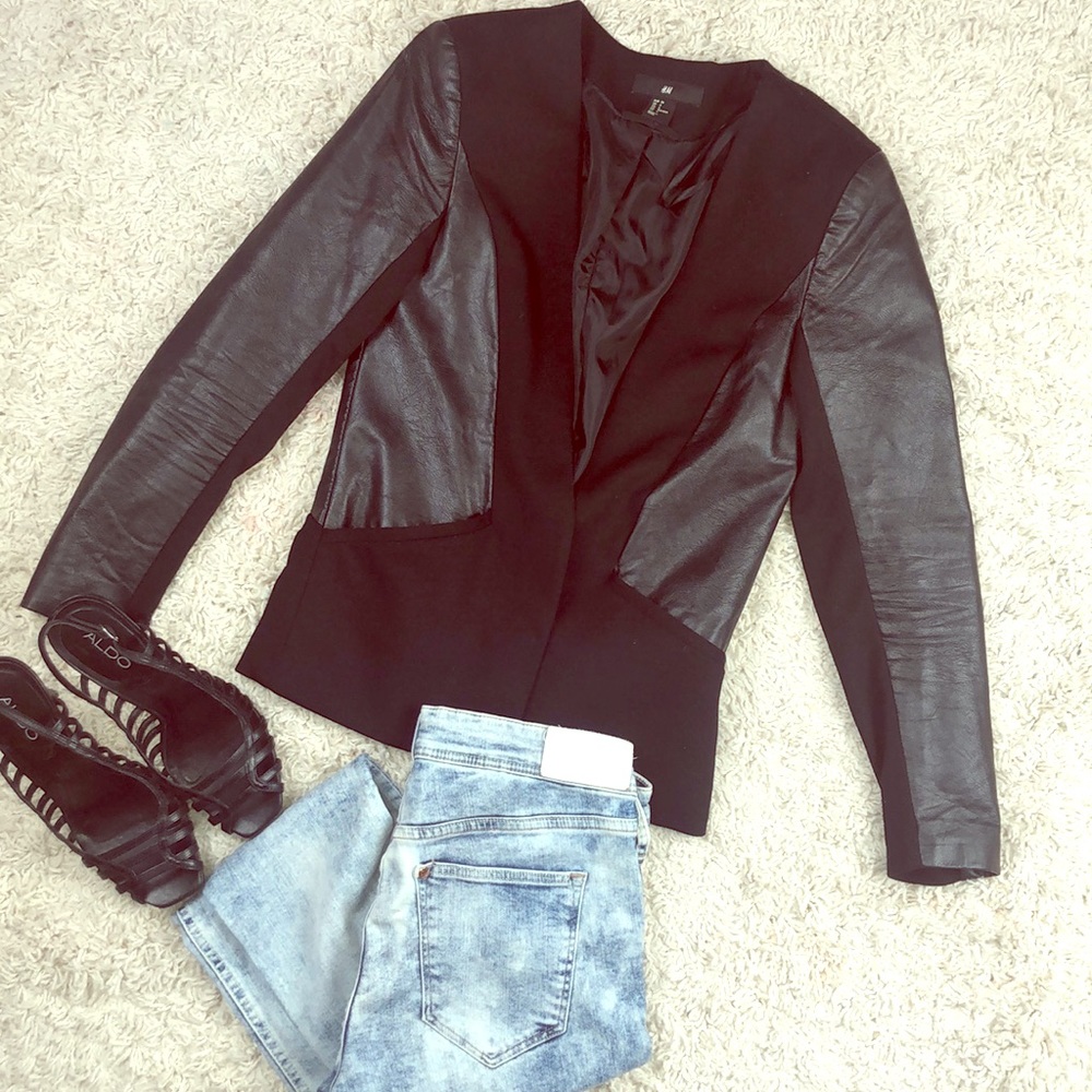 Black faux leather jacket